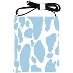 Cow Print, Aesthetic, Y, Blue, Baby Blue, Pattern, Simple Shoulder Sling Bag Front