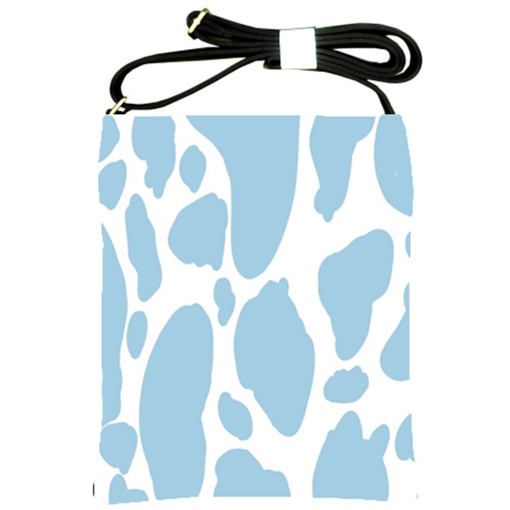 Cow Print, Aesthetic, Y, Blue, Baby Blue, Pattern, Simple Shoulder Sling Bag