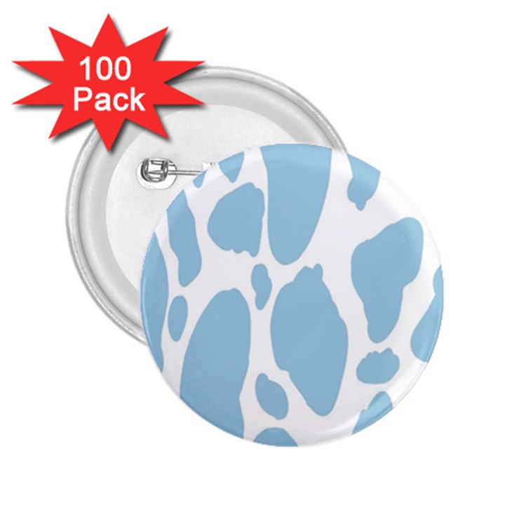 Cow Print, Aesthetic, Y, Blue, Baby Blue, Pattern, Simple 2.25  Buttons (100 pack) 