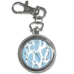 Cow Print, Aesthetic, Y, Blue, Baby Blue, Pattern, Simple Key Chain Watches by nateshop