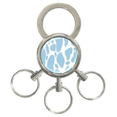 Cow Print, Aesthetic, Y, Blue, Baby Blue, Pattern, Simple 3-ring Key Chain by nateshop