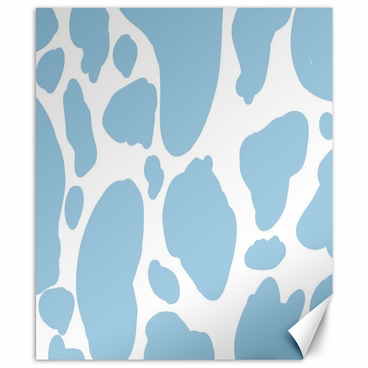 Cow Print, Aesthetic, Y, Blue, Baby Blue, Pattern, Simple Canvas 8  x 10 