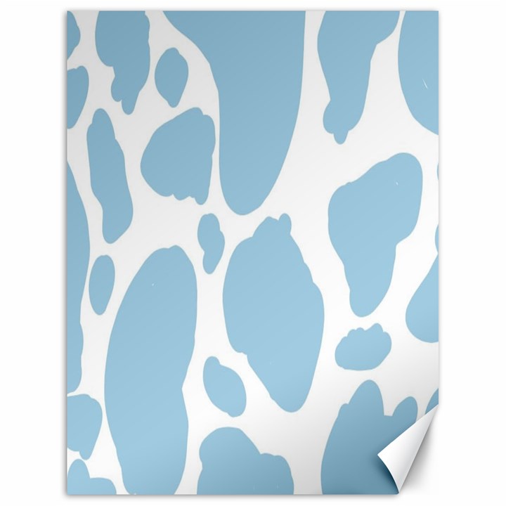 Cow Print, Aesthetic, Y, Blue, Baby Blue, Pattern, Simple Canvas 18  x 24 