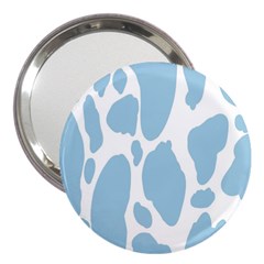 Cow Print, Aesthetic, Y, Blue, Baby Blue, Pattern, Simple 3  Handbag Mirrors by nateshop