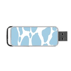 Cow Print, Aesthetic, Y, Blue, Baby Blue, Pattern, Simple Portable Usb Flash (one Side) by nateshop