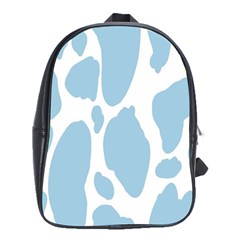 Cow Print, Aesthetic, Y, Blue, Baby Blue, Pattern, Simple School Bag (xl) by nateshop