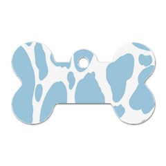 Cow Print, Aesthetic, Y, Blue, Baby Blue, Pattern, Simple Dog Tag Bone (two Sides) by nateshop