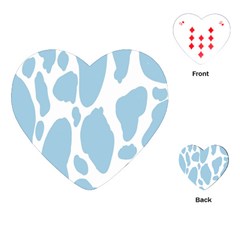 Cow Print, Aesthetic, Y, Blue, Baby Blue, Pattern, Simple Playing Cards Single Design (heart) by nateshop