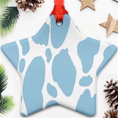 Cow Print, Aesthetic, Y, Blue, Baby Blue, Pattern, Simple Star Ornament (two Sides) by nateshop