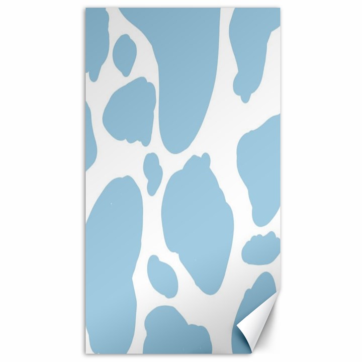 Cow Print, Aesthetic, Y, Blue, Baby Blue, Pattern, Simple Canvas 40  x 72 