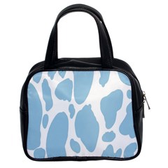 Cow Print, Aesthetic, Y, Blue, Baby Blue, Pattern, Simple Classic Handbag (two Sides) by nateshop