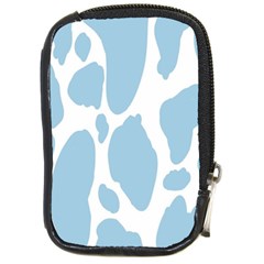 Cow Print, Aesthetic, Y, Blue, Baby Blue, Pattern, Simple Compact Camera Leather Case by nateshop