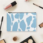 Cow Print, Aesthetic, Y, Blue, Baby Blue, Pattern, Simple Cosmetic Bag (Medium) Front