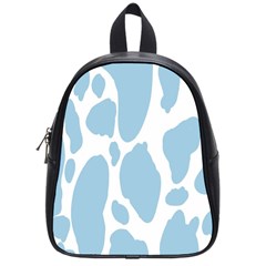 Cow Print, Aesthetic, Y, Blue, Baby Blue, Pattern, Simple School Bag (small) by nateshop