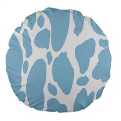 Cow Print, Aesthetic, Y, Blue, Baby Blue, Pattern, Simple Large 18  Premium Flano Round Cushions by nateshop