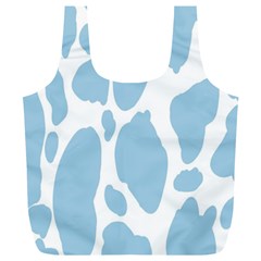 Cow Print, Aesthetic, Y, Blue, Baby Blue, Pattern, Simple Full Print Recycle Bag (xl) by nateshop