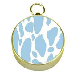 Cow Print, Aesthetic, Y, Blue, Baby Blue, Pattern, Simple Gold Compasses by nateshop