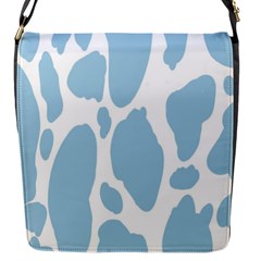 Cow Print, Aesthetic, Y, Blue, Baby Blue, Pattern, Simple Flap Closure Messenger Bag (s) by nateshop