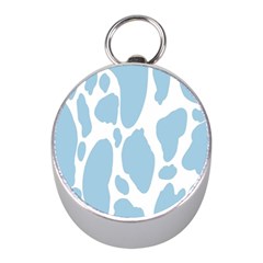 Cow Print, Aesthetic, Y, Blue, Baby Blue, Pattern, Simple Mini Silver Compasses by nateshop