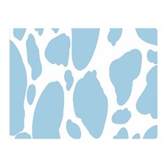 Cow Print, Aesthetic, Y, Blue, Baby Blue, Pattern, Simple Two Sides Premium Plush Fleece Blanket (mini)