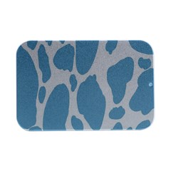 Cow Print, Aesthetic, Y, Blue, Baby Blue, Pattern, Simple Open Lid Metal Box (silver)   by nateshop