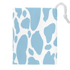 Cow Print, Aesthetic, Y, Blue, Baby Blue, Pattern, Simple Drawstring Pouch (4xl) by nateshop