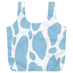 Cow Print, Aesthetic, Y, Blue, Baby Blue, Pattern, Simple Full Print Recycle Bag (xxl) by nateshop