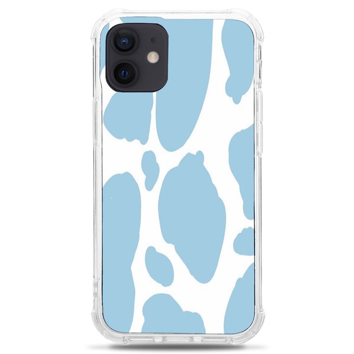 Cow Print, Aesthetic, Y, Blue, Baby Blue, Pattern, Simple iPhone 12 mini TPU UV Print Case	