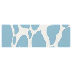 Cow Print, Aesthetic, Y, Blue, Baby Blue, Pattern, Simple Banner And Sign 12  X 4  by nateshop