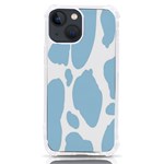 Cow Print, Aesthetic, Y, Blue, Baby Blue, Pattern, Simple iPhone 13 mini TPU UV Print Case Front