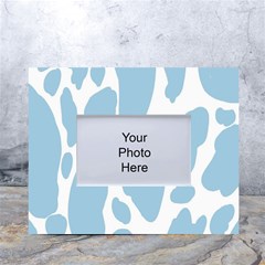 Cow Print, Aesthetic, Y, Blue, Baby Blue, Pattern, Simple White Tabletop Photo Frame 4 x6  by nateshop