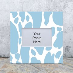 Cow Print, Aesthetic, Y, Blue, Baby Blue, Pattern, Simple White Box Photo Frame 4  X 6  by nateshop