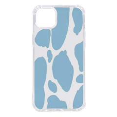 Cow Print, Aesthetic, Y, Blue, Baby Blue, Pattern, Simple Iphone 14 Plus Tpu Uv Print Case by nateshop