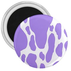 Cow Print, Aesthetic,violelilac, Animal, Purple, Simple 3  Magnets by nateshop