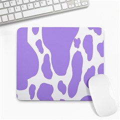 Cow Print, Aesthetic,violelilac, Animal, Purple, Simple Large Mousepad by nateshop