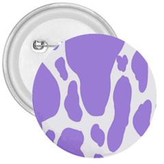 Cow Print, Aesthetic,violelilac, Animal, Purple, Simple 3  Buttons by nateshop