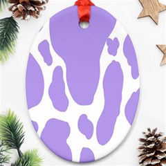 Cow Print, Aesthetic,violelilac, Animal, Purple, Simple Ornament (oval) by nateshop