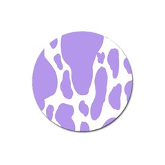 Cow Print, Aesthetic,violelilac, Animal, Purple, Simple Magnet 3  (round) by nateshop