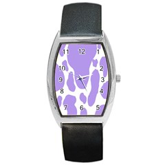 Cow Print, Aesthetic,violelilac, Animal, Purple, Simple Barrel Style Metal Watch by nateshop