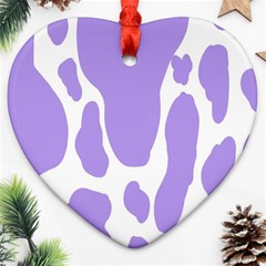 Cow Print, Aesthetic,violelilac, Animal, Purple, Simple Heart Ornament (two Sides) by nateshop