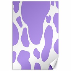 Cow Print, Aesthetic,violelilac, Animal, Purple, Simple Canvas 24  X 36  by nateshop