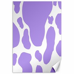 Cow Print, Aesthetic,violelilac, Animal, Purple, Simple Canvas 12  X 18  by nateshop