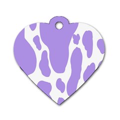 Cow Print, Aesthetic,violelilac, Animal, Purple, Simple Dog Tag Heart (two Sides) by nateshop