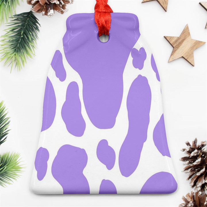 Cow Print, Aesthetic,Violelilac, Animal, Purple, Simple Bell Ornament (Two Sides)