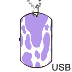 Cow Print, Aesthetic,violelilac, Animal, Purple, Simple Dog Tag Usb Flash (one Side) by nateshop