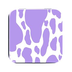 Cow Print, Aesthetic,violelilac, Animal, Purple, Simple Square Metal Box (black) by nateshop