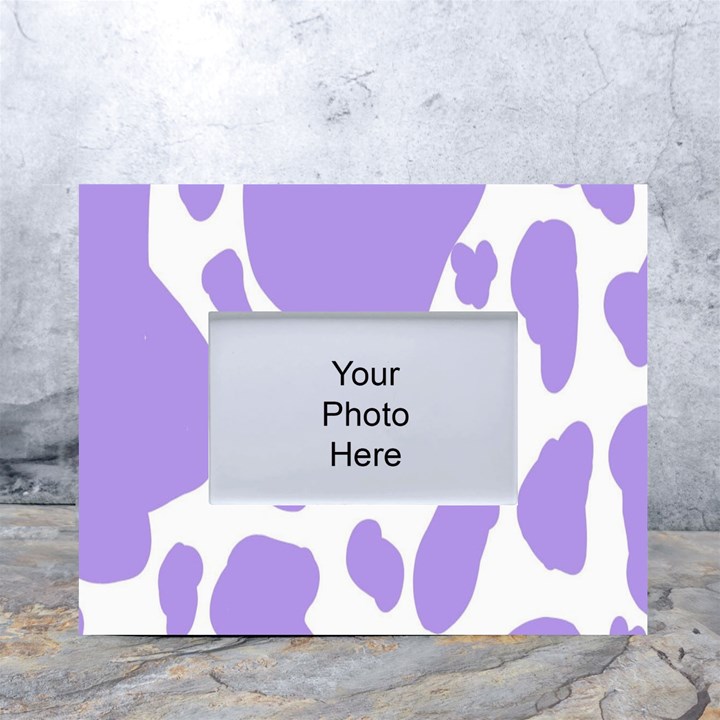 Cow Print, Aesthetic,Violelilac, Animal, Purple, Simple White Tabletop Photo Frame 4 x6 