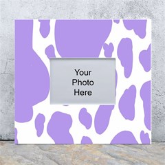 Cow Print, Aesthetic,violelilac, Animal, Purple, Simple White Wall Photo Frame 5  X 7  by nateshop