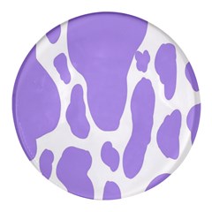 Cow Print, Aesthetic,violelilac, Animal, Purple, Simple Round Glass Fridge Magnet (4 Pack) by nateshop