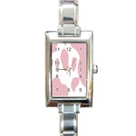 Cow Print, Pink, Design, Pattern, Animal, Baby Pink, Simple, Rectangle Italian Charm Watch Front